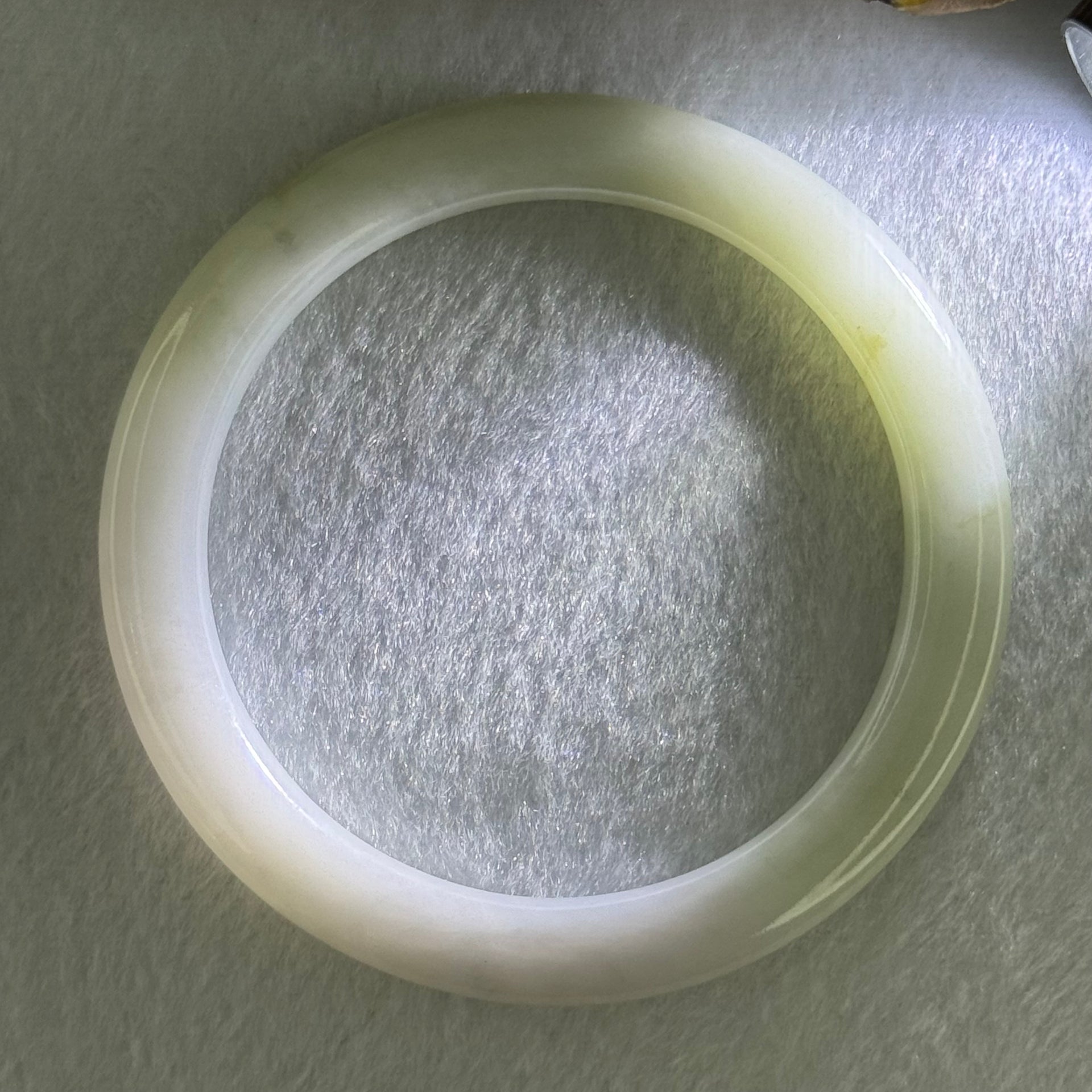 Type A Light Lavender and Light Green Jadeite Bangle Internal Diameter 55.1mm 28.89g 6.4 by 8.8mm (Very Slight Internal Line) - Huangs Jadeite and Jewelry Pte Ltd