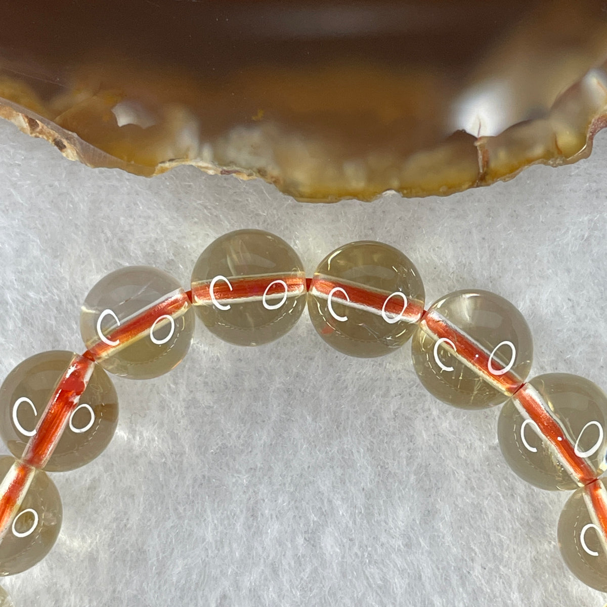Certified Above Average Grade Natural Yellow Citrine Crystal Beads Bracelet | 9.3mm Golden Merchant's (22.21g | 15.5cm Wrist Sizing | 21 Beads)