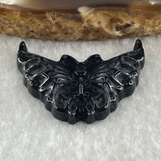 Type A Opaque Black Omphacite Butterfly Pendant Charm 5.11g 29.8 by 23.3 by 6.0mm - Huangs Jadeite and Jewelry Pte Ltd