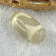 Natural Powerful Tibetan Old Oily Agate Tiger Tooth Daluo Dzi Bead Heavenly Master (Tian Zhu) 虎呀天诛 3.31g 19.8 by 10.5mm - Huangs Jadeite and Jewelry Pte Ltd