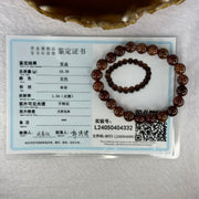 Natural Copper Rutilated Quartz Beads Bracelet 天然銅髮晶手镯 19.38g 16cm 8.9mm 22 Beads - Huangs Jadeite and Jewelry Pte Ltd