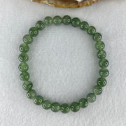 High Grade Natural Type A Blueish Green Jadeite Beads Bracelet 13.88g 15.5cm 6.6mm 29 Beads - Huangs Jadeite and Jewelry Pte Ltd