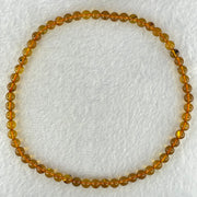 Natural Gold Yellow Amber Elastic Necklace 天然黄琥珀项链 9.24g 32cm 6.7mm 59 Beads - Huangs Jadeite and Jewelry Pte Ltd