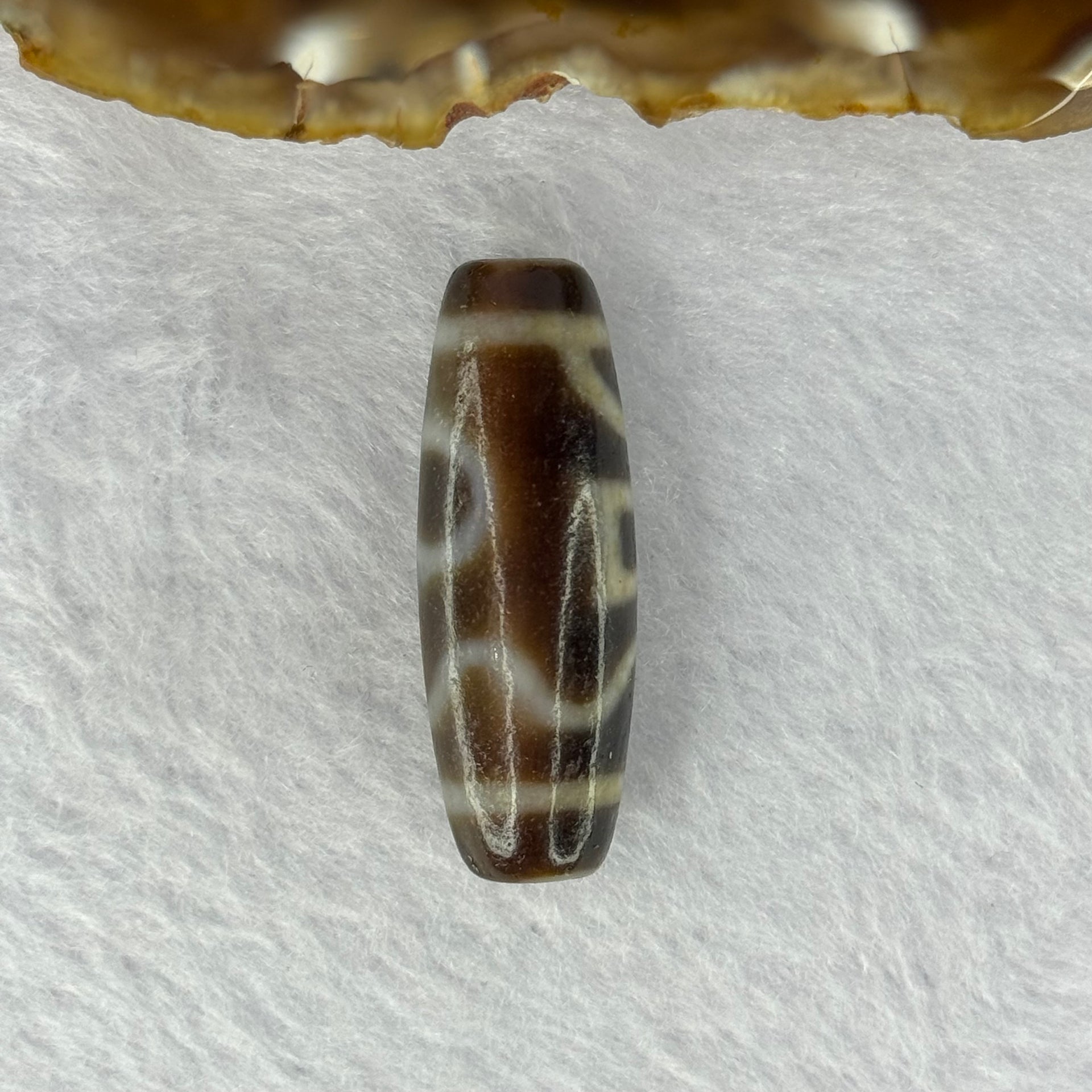 Natural Powerful Tibetan Old Oily Agate Sky Door Serenity 1 Eye Dzi Bead Heavenly Master (Tian Zhu) 一眼天诛 9.93g 37.6 by 13.3mm - Huangs Jadeite and Jewelry Pte Ltd