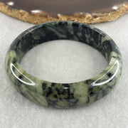 Natural Type A Wuji Black with Yellowish Green Jadeite Bangle | (56.38g | 55.1mm ID | 16.0 x 7.8mm | Close to Perfect | Yin-Yang Harmony & Sovereign Wealth Anchor, Feng Shui Protection & Statement Bangle) - Huangs Jadeite and Jewelry Pte Ltd