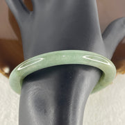 Natural Type A Blueish Green Piao Hua Jadeite Flat Ding Dang Bangle 27.60g Inner Diameter 51.3mm 7.0 by 7.9mm (Very Slight External Line) - Huangs Jadeite and Jewelry Pte Ltd
