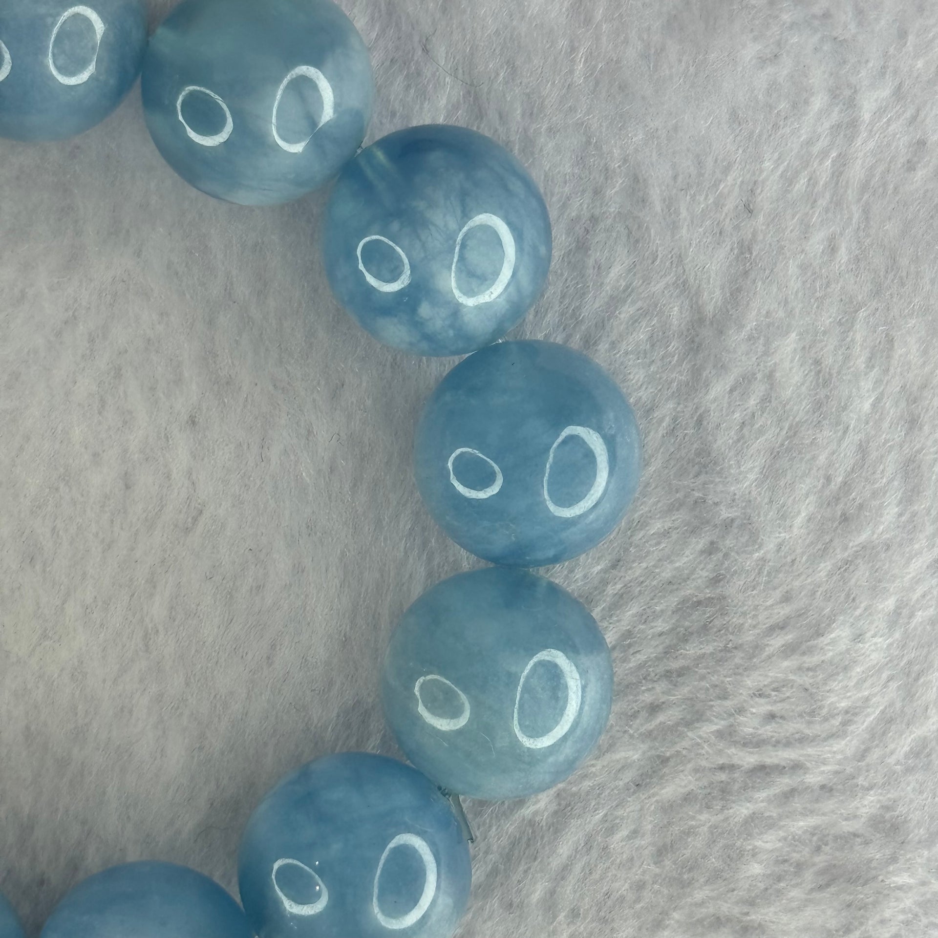 Natural Aquamarine Beads Bracelet 77.27g 18cm 16.3mm by 13 Beads - Huangs Jadeite and Jewelry Pte Ltd