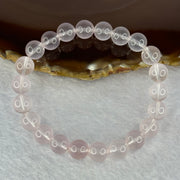 Natural Rose Quartz Beads Bracelet 天然玫瑰石英珠手链 24.05g 17cm 9.3mm 22 Beads - Huangs Jadeite and Jewelry Pte Ltd