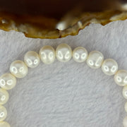 Natural Pearl with Larimar Bracelet 20.19g 8.8mm 20 Beads - Huangs Jadeite and Jewelry Pte Ltd