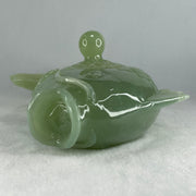 Natural Jelly Green Serpentine Carp Fish Pot Display 2,074.0g 310.0 by 183.0 by 98.0mm - Huangs Jadeite and Jewelry Pte Ltd