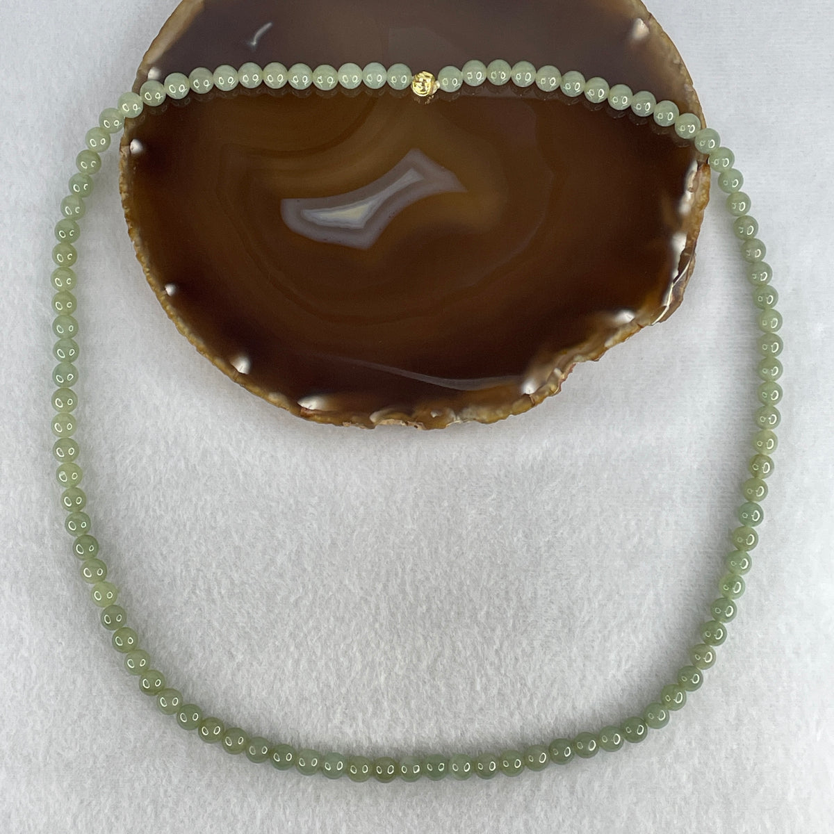 Natural Type A Green Jadeite Beads Necklace | 62cm Long Strand of 94 Beads 6.9mm (52.13g | Heart Chakra Harmony, Serenity & Abundance Shield)