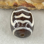 Natural Powerful Tibetan Old Oily Agate Double Garuda Dzi Bead Heavenly Master (Tian Zhu) 虎呀天诛 4.62g 17.6 by 13.1mm - Huangs Jadeite and Jewelry Pte Ltd