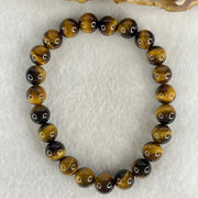 Natural Yellow Tiger's Eye Quartz Beads Bracelet 18.22g 16cm 8.5mm 23 Beads - Huangs Jadeite and Jewelry Pte Ltd