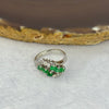 Natural Emeralds Total 0.48ct each about 2.0 by 2.0 by 2.0mm and Natural Diamonds Total 0.11ct each about 1.5mm in Platinum PT900 Ring 4.87g US4 HK8.5 - Huangs Jadeite and Jewelry Pte Ltd