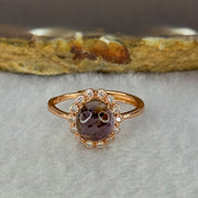 Good Grade Natural Auralite 23 in S925 Silver Rose Gold Color Ring (Adjustable Ring) 2.02g 8.2 by 4.5mm - Huangs Jadeite and Jewelry Pte Ltd