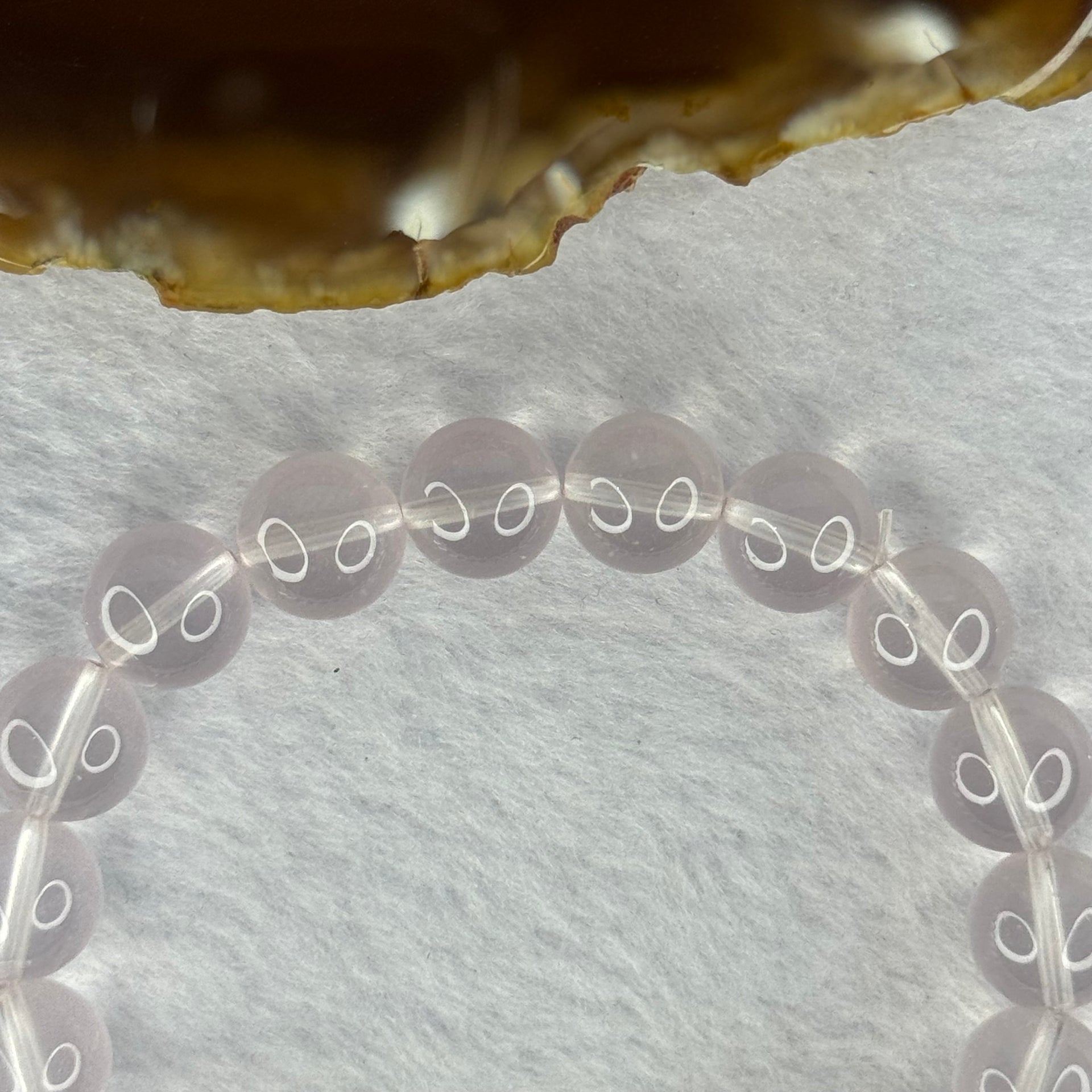 Natural Rose Quartz Beads Bracelet 天然玫瑰石英珠手链 32.27g 17.5cm 10.9mm 19 Beads - Huangs Jadeite and Jewelry Pte Ltd