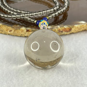 Natural Smoky Quartz Crystal Sphere Pendant with Mini Beads Necklace 59.74g 60cm 31.1mm 4.6mm 149 Beads - Huangs Jadeite and Jewelry Pte Ltd