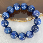 Good Grade Natural Blue Kyanite Beads Bracelet 92.349g 17cm 15.8mm 13 Beads - Huangs Jadeite and Jewelry Pte Ltd