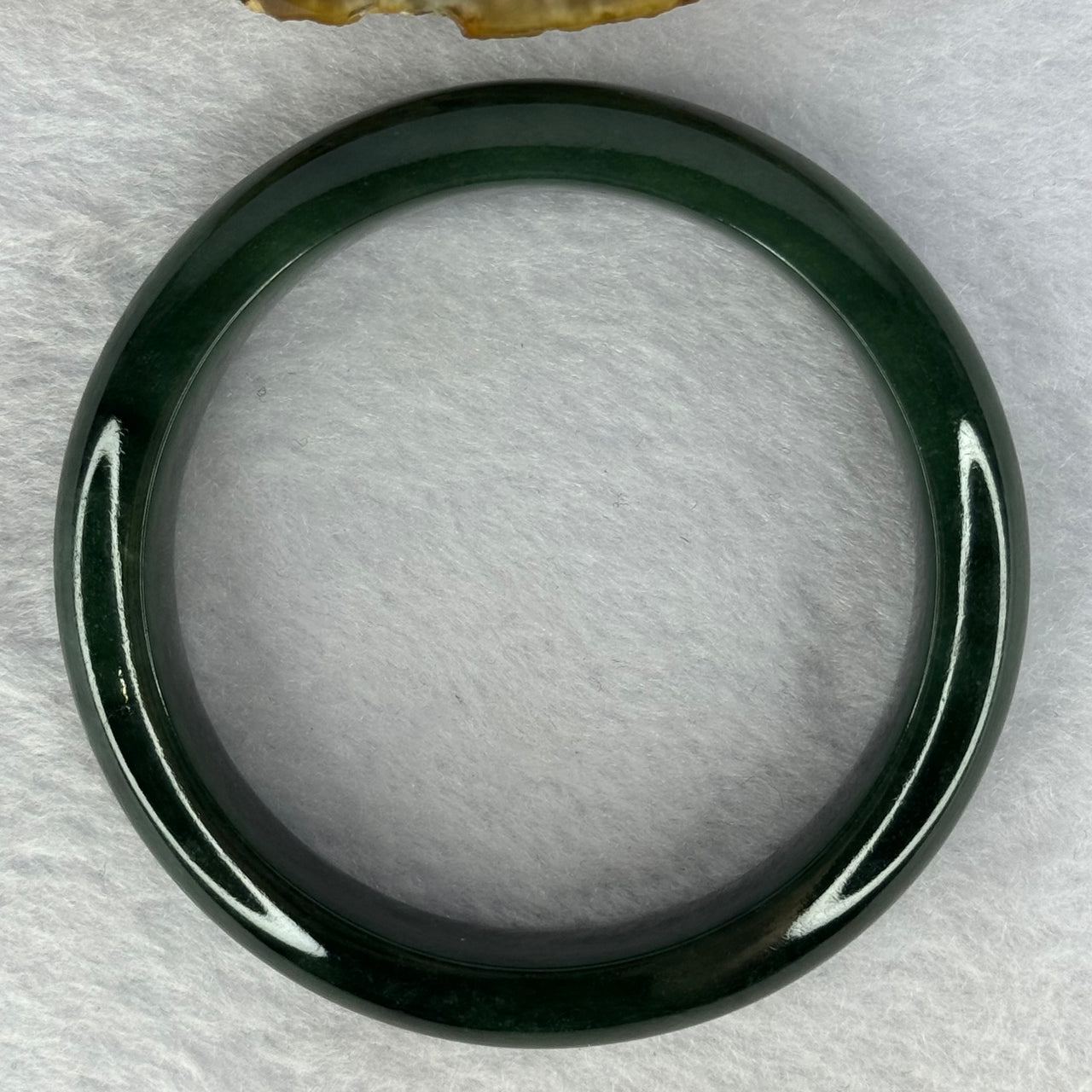 Type A Dark Green Jadeite Bangle Internal Diameter 55.0mm 56.42g 12.8 by 8.7mm (Slight Internal Line) - Huangs Jadeite and Jewelry Pte Ltd
