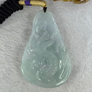 Type A Green Lavender Jadeite Dragon Pendant 61.74g 72.1 by 47.2 by 13.3mm - Huangs Jadeite and Jewelry Pte Ltd