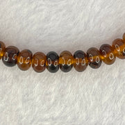 Natural Dark Brownish Yellow Medicine Amber Beads Bracelet 天然抚顺药珀手链 4.39g 15.5cm 6.8mm 44 Beads - Huangs Jadeite and Jewelry Pte Ltd