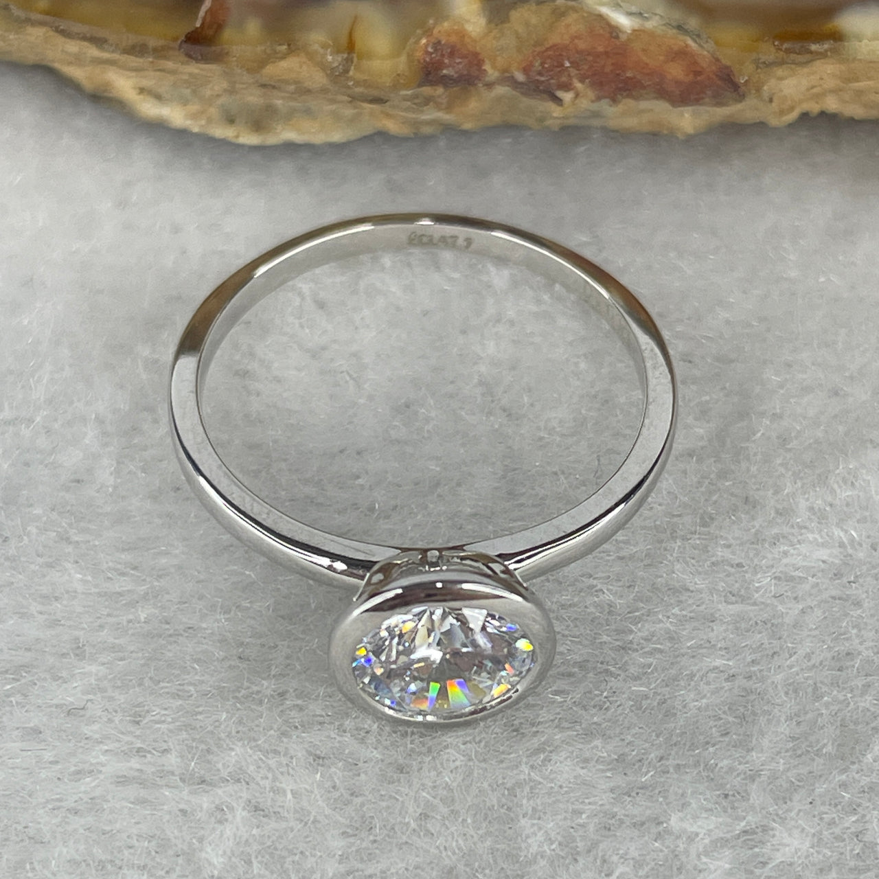 GRA Certified 1ct Moissanite Engagement Ring S925 Silver - D VVS1 Triple Excellent Cut - 6.5mm Solitaire Ring US 7 / HK 15.2 - Classic Promise Ring