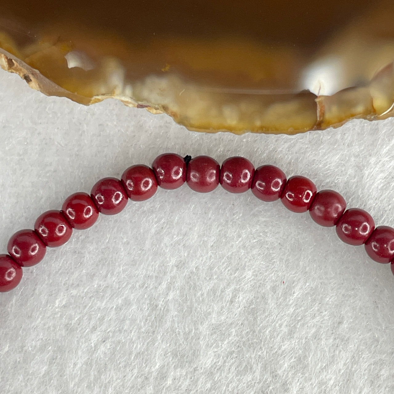 Natural Red Cinnabar Beads Bracelet | 20cm 59-Piece 4.2mm Emperor Red Imperial Protection & Wealth Talisman (6.10g)