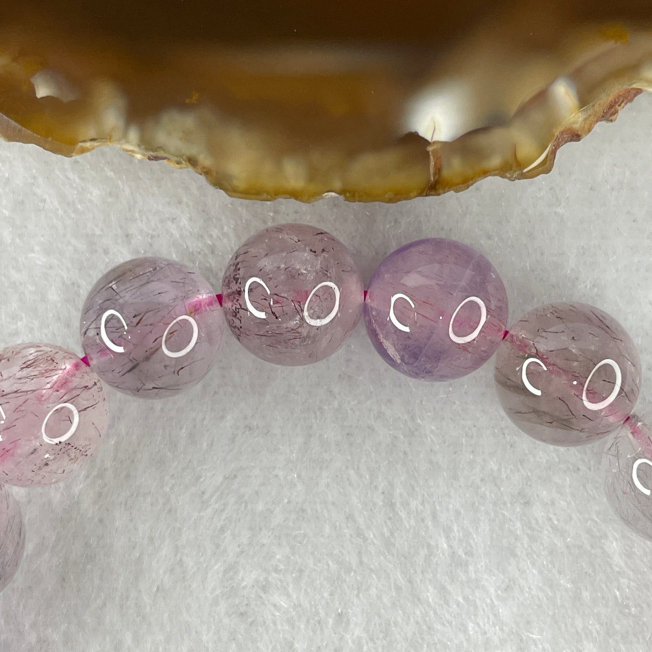 Certified Above-Average Grade Natural Super 7 Crystal Beads Bracelet | Bold High-Clarity Statement Strand | Authentic Sacred Seven Multi-Mineral Inclusions Quartz Spiritual Catalyst & Auric Shield Bracelet (30.22g | 17cm Length | 10.3mm | 20 Beads)
