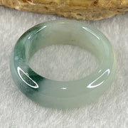 Type A Light Blueish Green and Dark Blueish Green Patches Jadeite Ring 5.06g 7.4 by 4.1mm US7.3 HK16 (Very Slight Internal Lines) - Huangs Jadeite and Jewelry Pte Ltd