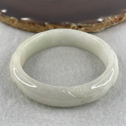 Natural Type A Light Green with Faint Lavender Jadeite Ruyi with Coins Bangle 51.57g Inner Diameter 54.3mm 13.4 by 8.2mm (Slight External Rough) - Huangs Jadeite and Jewelry Pte Ltd