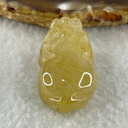 Natural Golden Rutilated Quartz Pixiu Charm 13.79g 33.3 by 17.9 by 14.6mm - Huangs Jadeite and Jewelry Pte Ltd