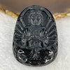Type A Partial Translucent Black Omphasite Jadeite Thousand Hands Guan Yin Pendent A货墨翠千手观音牌 33.85g 62.8 by 45.9 by 8.0 mm - Huangs Jadeite and Jewelry Pte Ltd