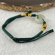 Type A Faint Green Jadeite Ping An Kou String Bracelet 2.98g 15.1 by 6.5mm - Huangs Jadeite and Jewelry Pte Ltd