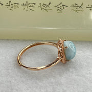 Natural Larimar in S925 Silver Rose Gold Color Ring (Adjustable Size) 2.04g 8.9 by 5.5mm - Huangs Jadeite and Jewelry Pte Ltd