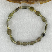 Good Grade Natural Green Tourmaline Crystal Barrel Bracelet 7.15g 16cm 8.0mm 15Beads - Huangs Jadeite and Jewelry Pte Ltd