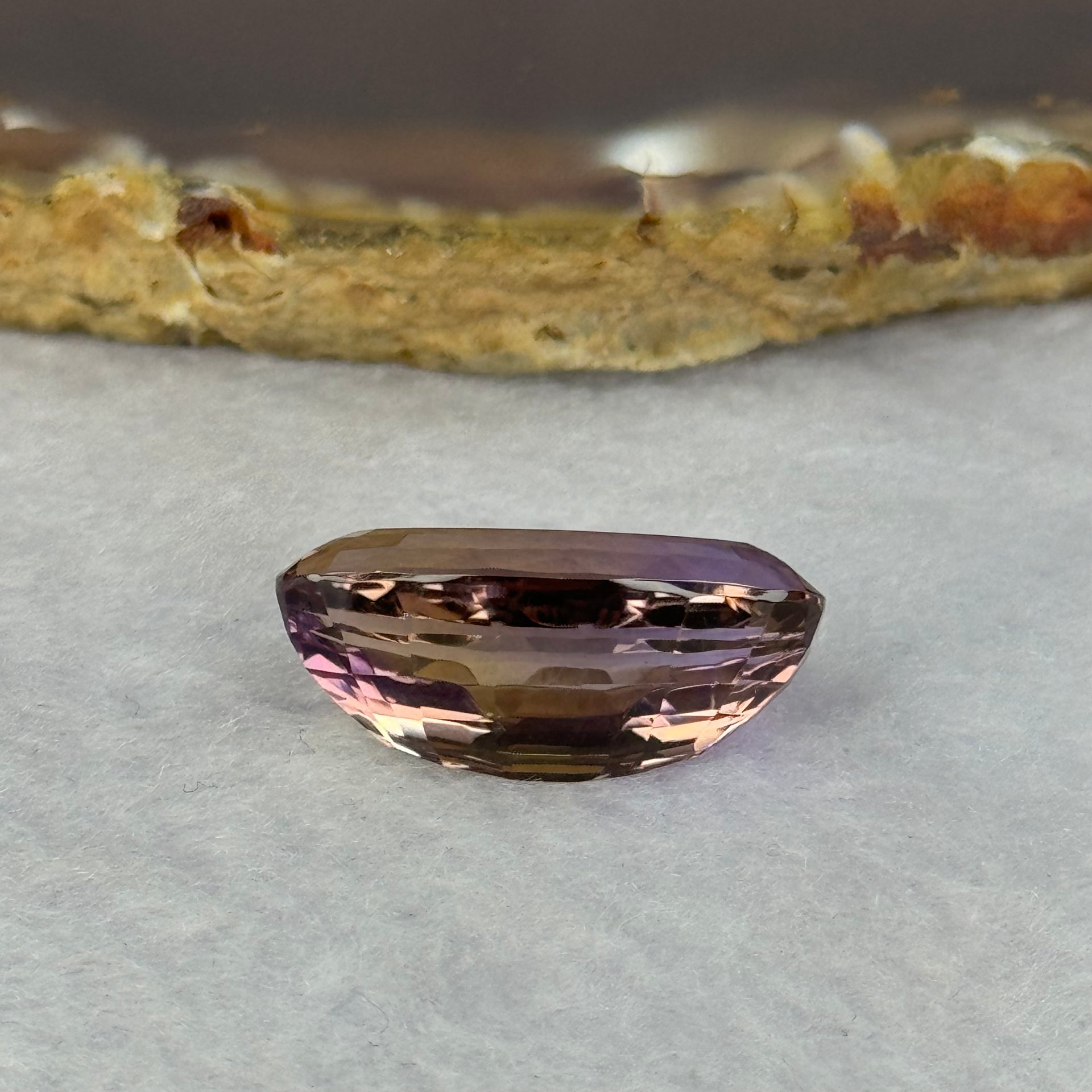 Natural Faceted Ametrine Egg Shape 16.39ct 21.3 by 12.8 by 9.5mm - Huangs Jadeite and Jewelry Pte Ltd