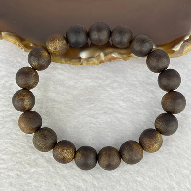 Natural Hainan Wild Old Agarwood Bracelet (Floating) 天然海南野生老树沉香手链 9.52g 17.5cm 10.8mm 19 Beads - Huangs Jadeite and Jewelry Pte Ltd