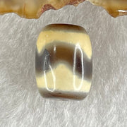 Natural Powerful Tibetan Old Oily Agate Tiger Tooth Daluo Dzi Bead Heavenly Master (Tian Zhu) 虎呀天诛 2.30g 13.1 by 10.1mm - Huangs Jadeite and Jewelry Pte Ltd