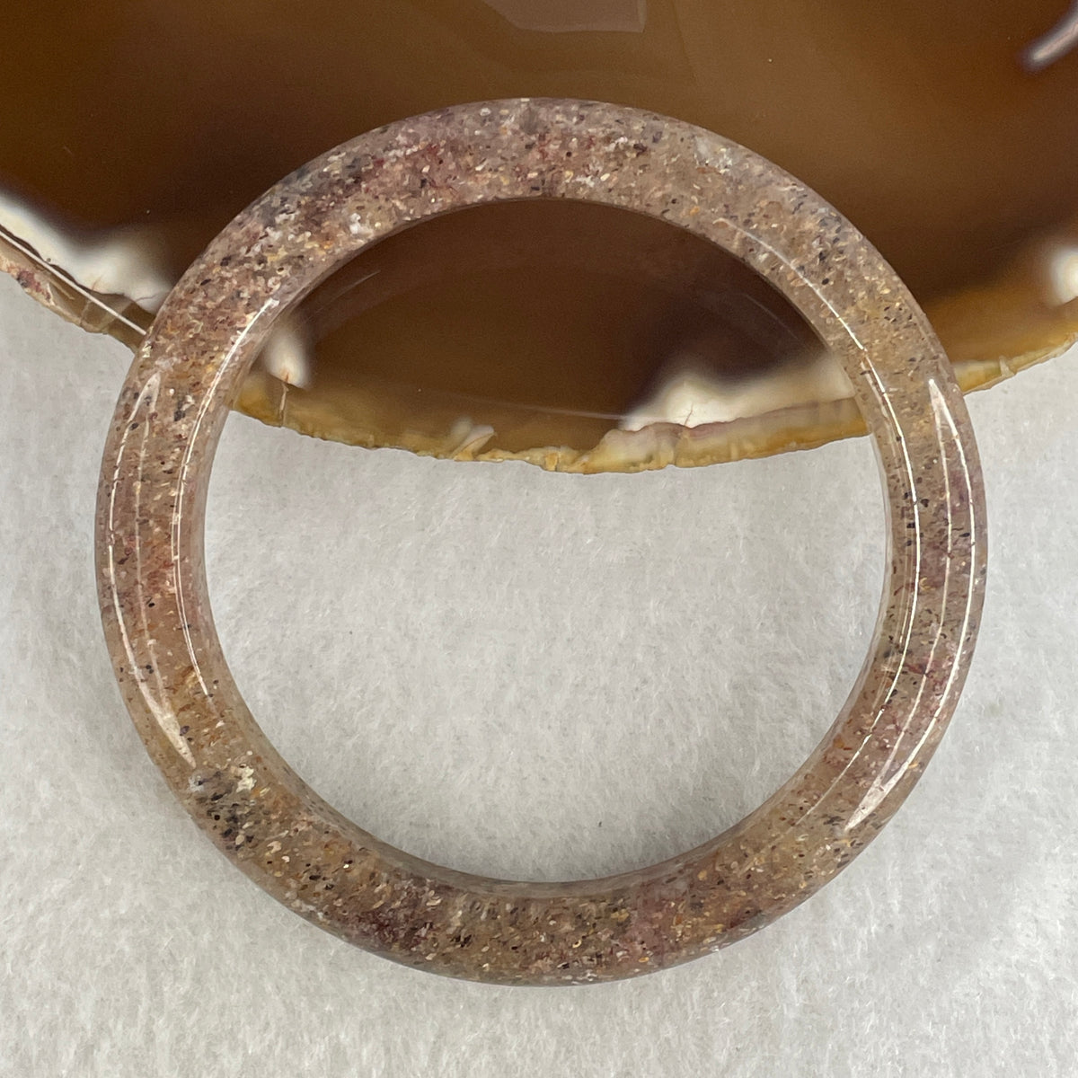 Natural Strawberry Quartz Bangle | (30.41g | 55.1mm Inner Diameter | 8.8x7.8mm | Close to Perfect | Heart & Sacral Chakra Synergy, Romantic Attraction, Joy & Emotional Harmony)