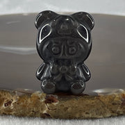 Black Obsidian Labubu Charm Display 14.77 by 28.8 by 21.9 by 19.3mm - Huangs Jadeite and Jewelry Pte Ltd