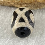 Natural Powerful Tibetan Old Oily Agate Jin Gang 3 Eyes Dzi Bead Heavenly Master (Tian Zhu) 金刚三眼天诛 2.20g 13.8 by 10.0mm - Huangs Jadeite and Jewelry Pte Ltd