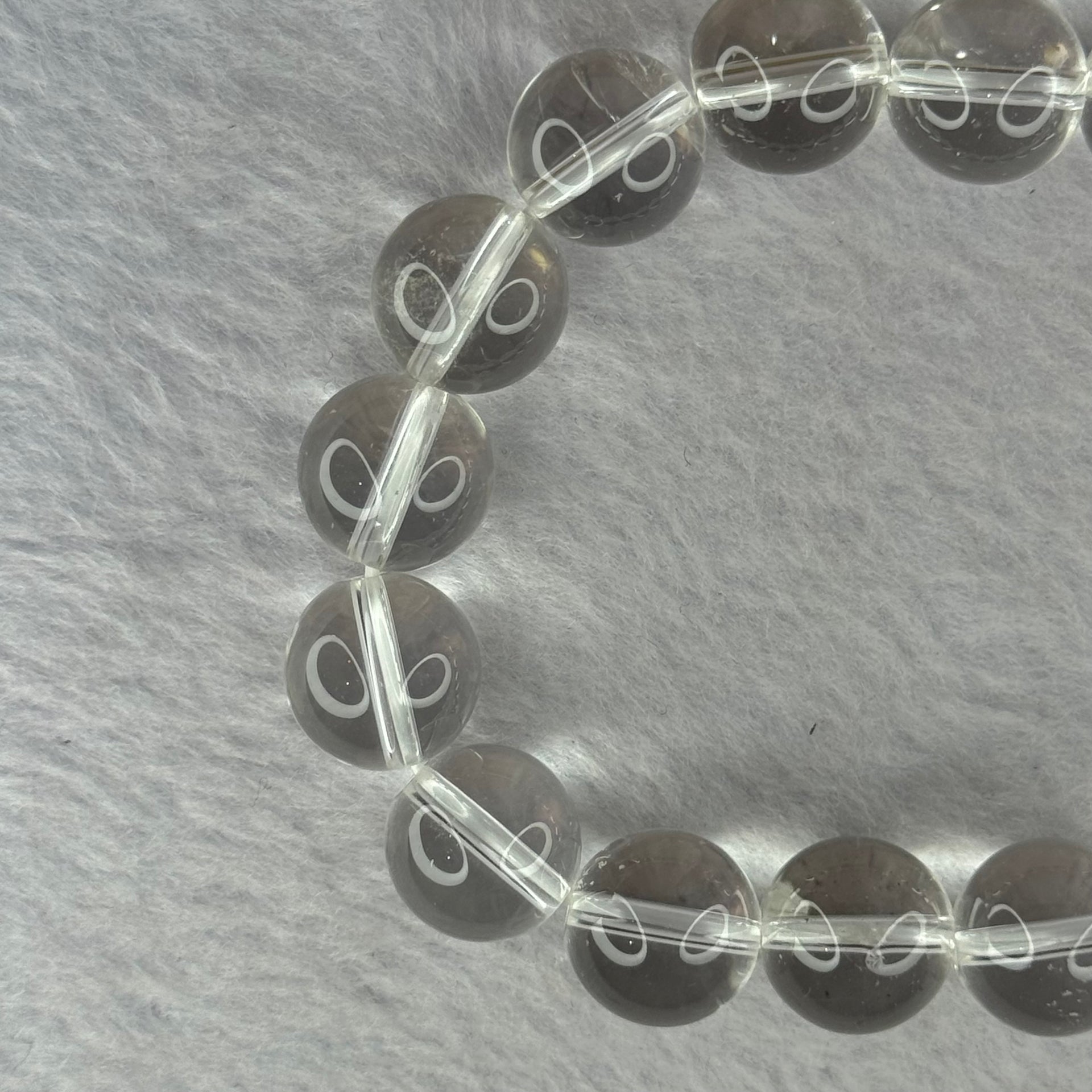 Natural Clear Quartz Beads Bracelet 天然白水晶手链 45.93g 17.5cm 12.9mm 16 Beads - Huangs Jadeite and Jewelry Pte Ltd