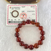 Good Grade Natural Blood Red Amber Beads Bracelet 20.41g 18cm 13.4mm 16 Beads - Huangs Jadeite and Jewelry Pte Ltd