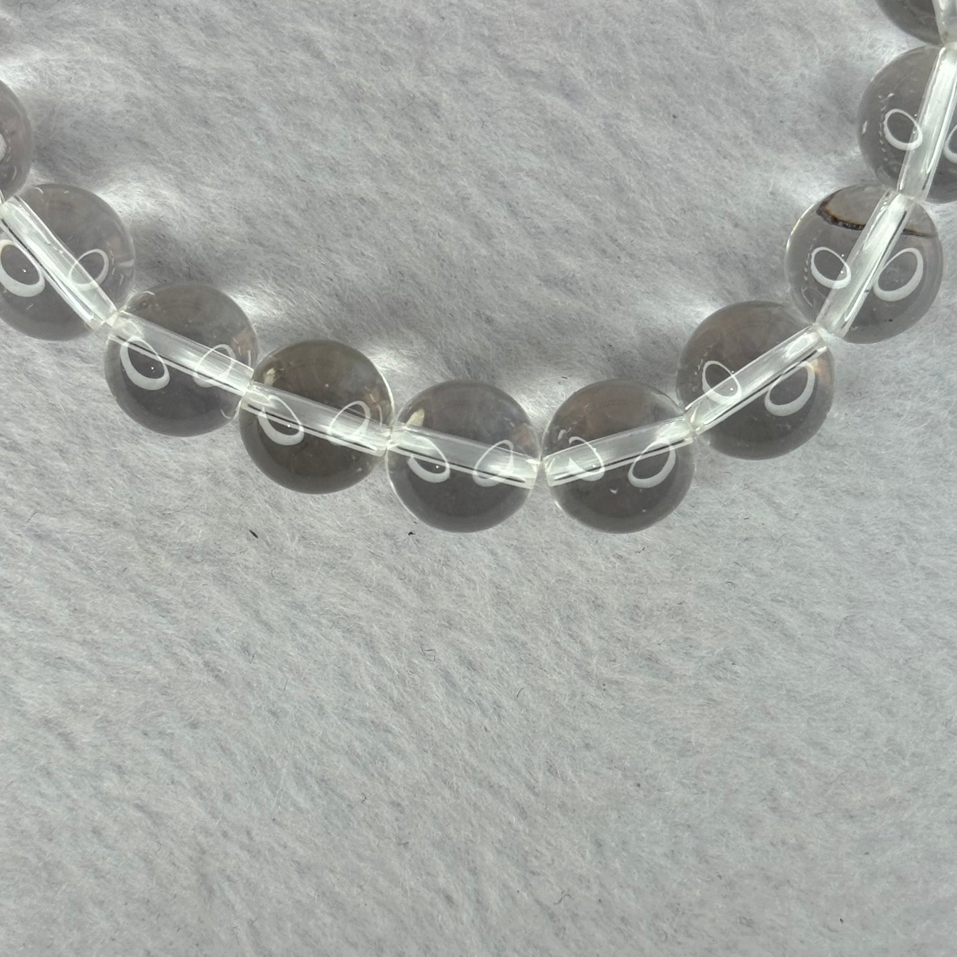 Natural Clear Quartz Bracelet 天然白水晶手链 30.80g 17cm 10.6mm 19 Beads - Huangs Jadeite and Jewelry Pte Ltd