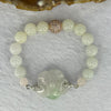 Type A Green Piao Hua Jadeite with Rose Flower 23.9 by 22.0 by 10.7 mm Bracelet 25.45g 8.8mm/ 12 Beads - Huangs Jadeite and Jewelry Pte Ltd