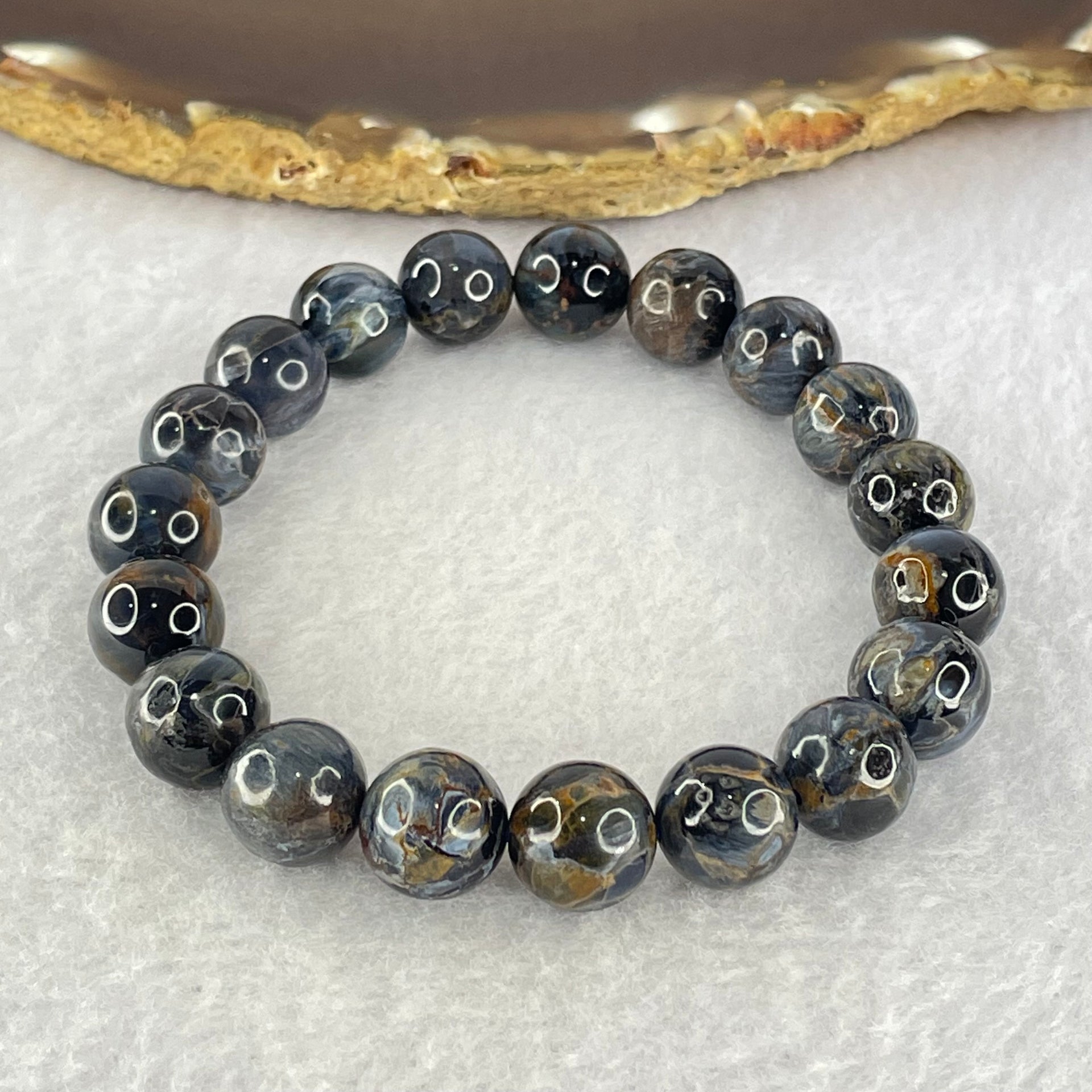 Good Grade Natural Petersite Beads Bracelet 30.14g 17cm 10.8mm 19 Beads - Huangs Jadeite and Jewelry Pte Ltd