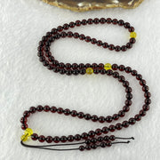 Natural Blood Red with Yellow Amber Beads Necklace 天然血珀项链 12.33g 62cm 5.8mm 108 Beads 6.0mm 3 Yellow Beads - Huangs Jadeite and Jewelry Pte Ltd