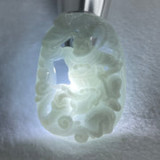 Type A Light Sky Blue Jadeite Sun Wu Kong Pendant 27.49g 52.8 by 37.1 by 11.0mm - Huangs Jadeite and Jewelry Pte Ltd