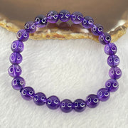 Very Good Grade Natural Amethyst Bracelet 18.03g 16cm 8.3mm 24 Beads - Huangs Jadeite and Jewelry Pte Ltd