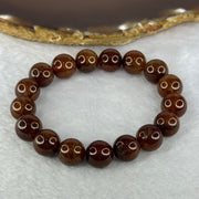 Natural Copper Rutilated Quartz Beads Bracelet 天然銅髮晶手镯 37.69g 17cm 12.0mm 17 Beads - Huangs Jadeite and Jewelry Pte Ltd